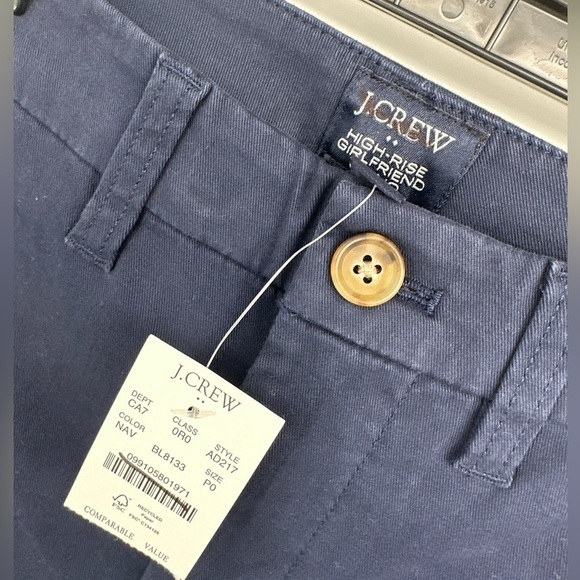 J.Crew High-rise girlfriend chino pant Size 0 Petite Navy Blue Pants NWT - Picture 7 of 8